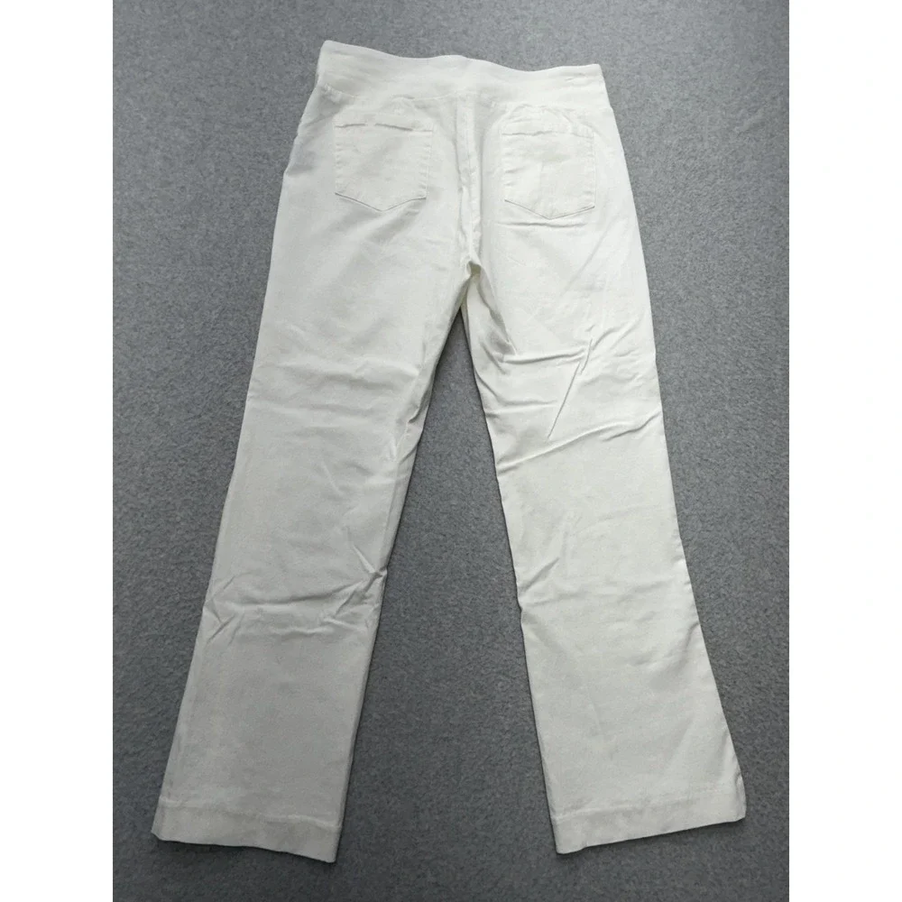 J. McLaughlin Womens 8 White Pull-On Straight Leg Stretch Pants Pockets - Picture 11 of 12
